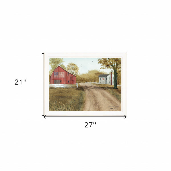 Homeroots Summer In The Country 3 White Framed Print Wall Art  Wood Paper 404446