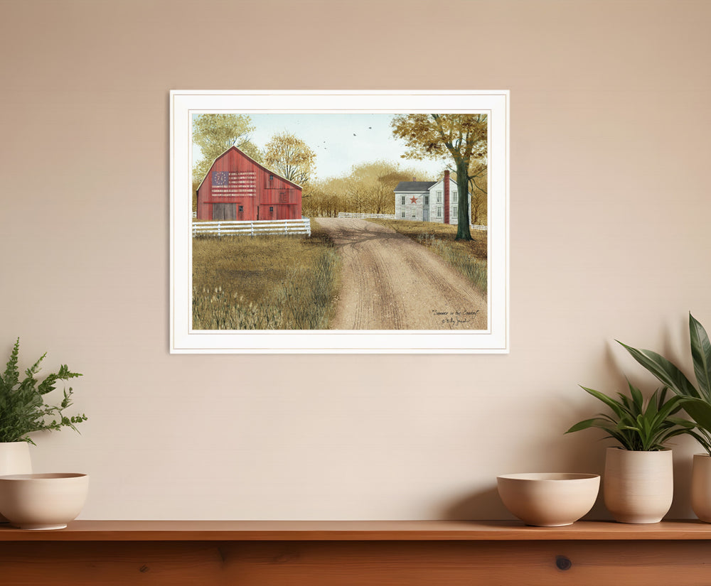 Homeroots Summer In The Country 3 White Framed Print Wall Art  Wood Paper 404446