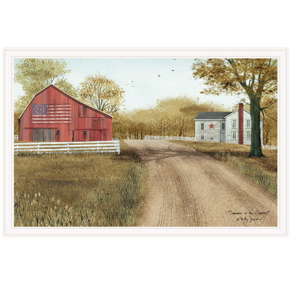 Homeroots Summer In The Country 5 White Framed Print Wall Art  Wood Paper 404448