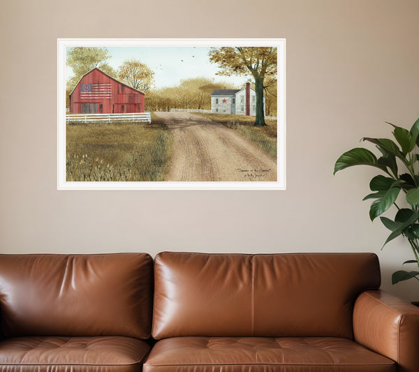 Homeroots Summer In The Country 5 White Framed Print Wall Art  Wood Paper 404448