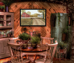 Homeroots Summer In The Country 6 Black Framed Print Wall Art  Wood Paper 404449