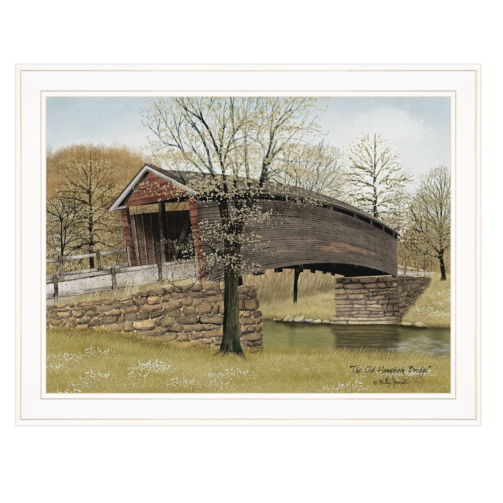 Homeroots The Old Humpback Bridge 3 White Framed Print Wall Art  Wood Paper 404452