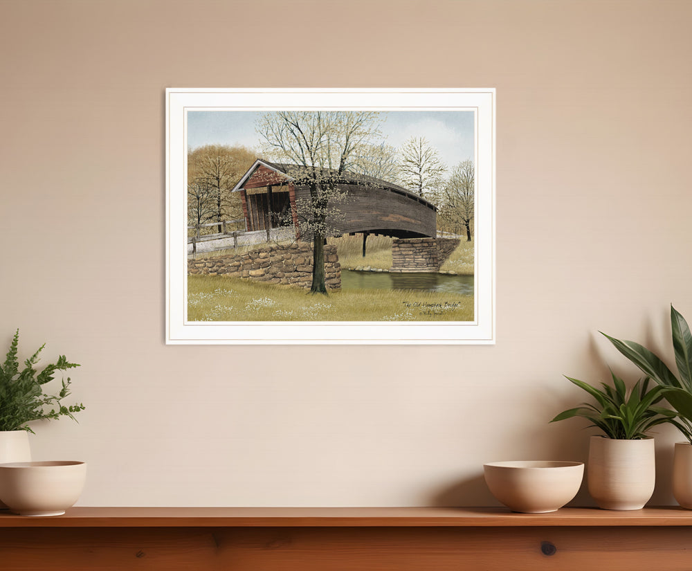Homeroots The Old Humpback Bridge 3 White Framed Print Wall Art  Wood Paper 404452