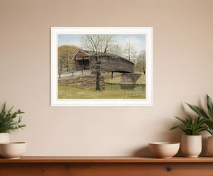 Homeroots The Old Humpback Bridge 3 White Framed Print Wall Art  Wood Paper 404452