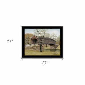 Homeroots The Old Humpback Bridge 4 Black Framed Print Wall Art  Wood Paper 404453