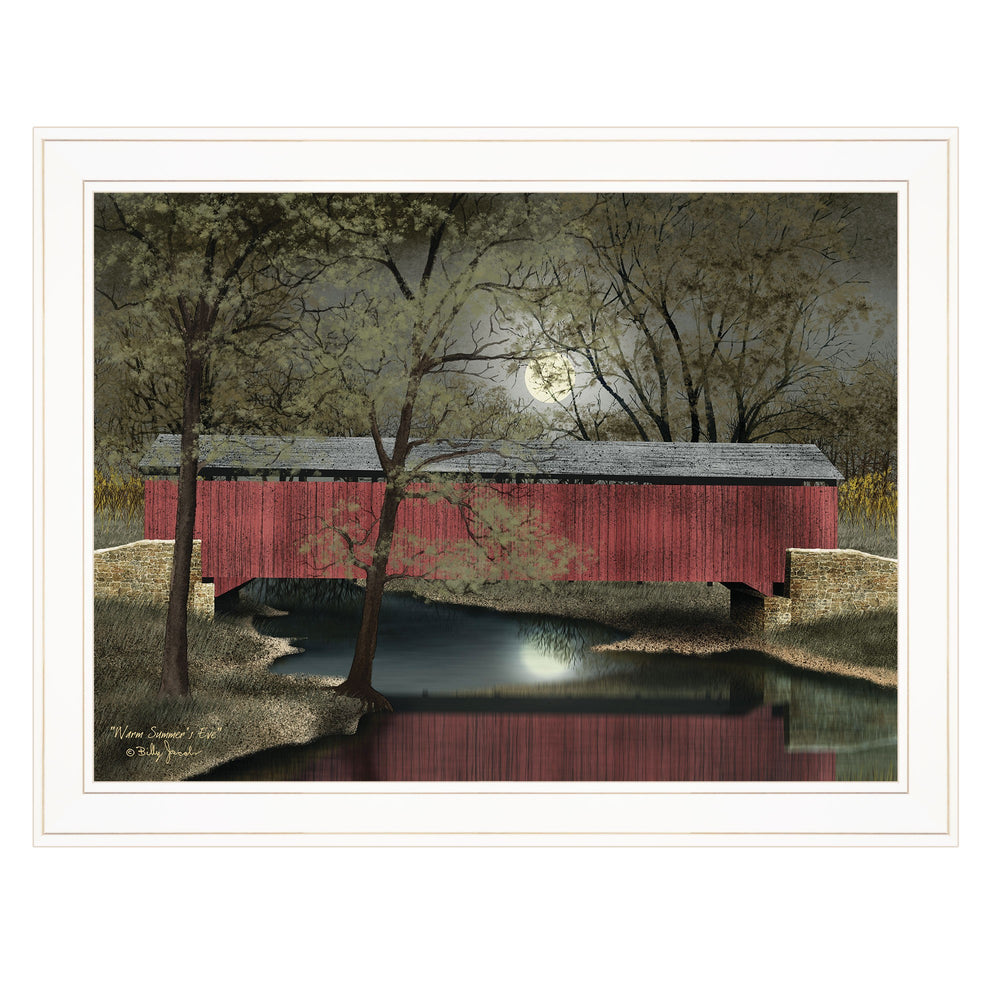 Homeroots Warm Summers Eve 5 White Framed Print Wall Art  Wood Paper 404456