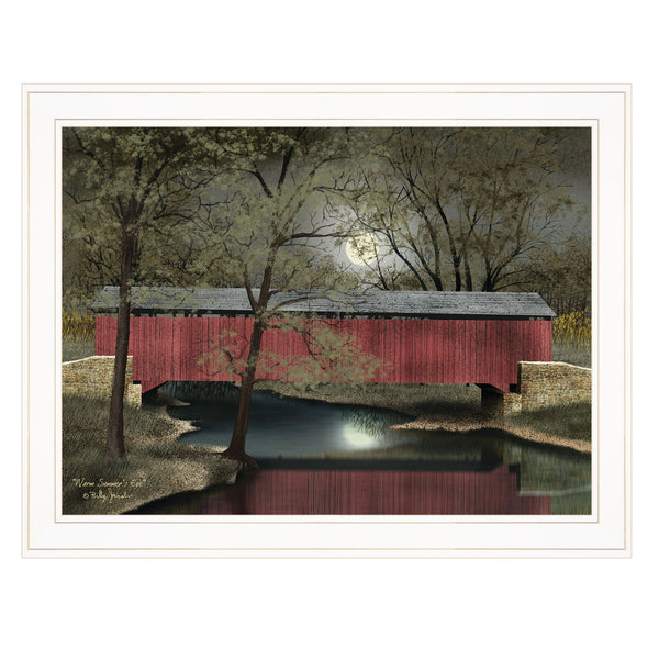Homeroots Warm Summers Eve 5 White Framed Print Wall Art  Wood Paper 404456