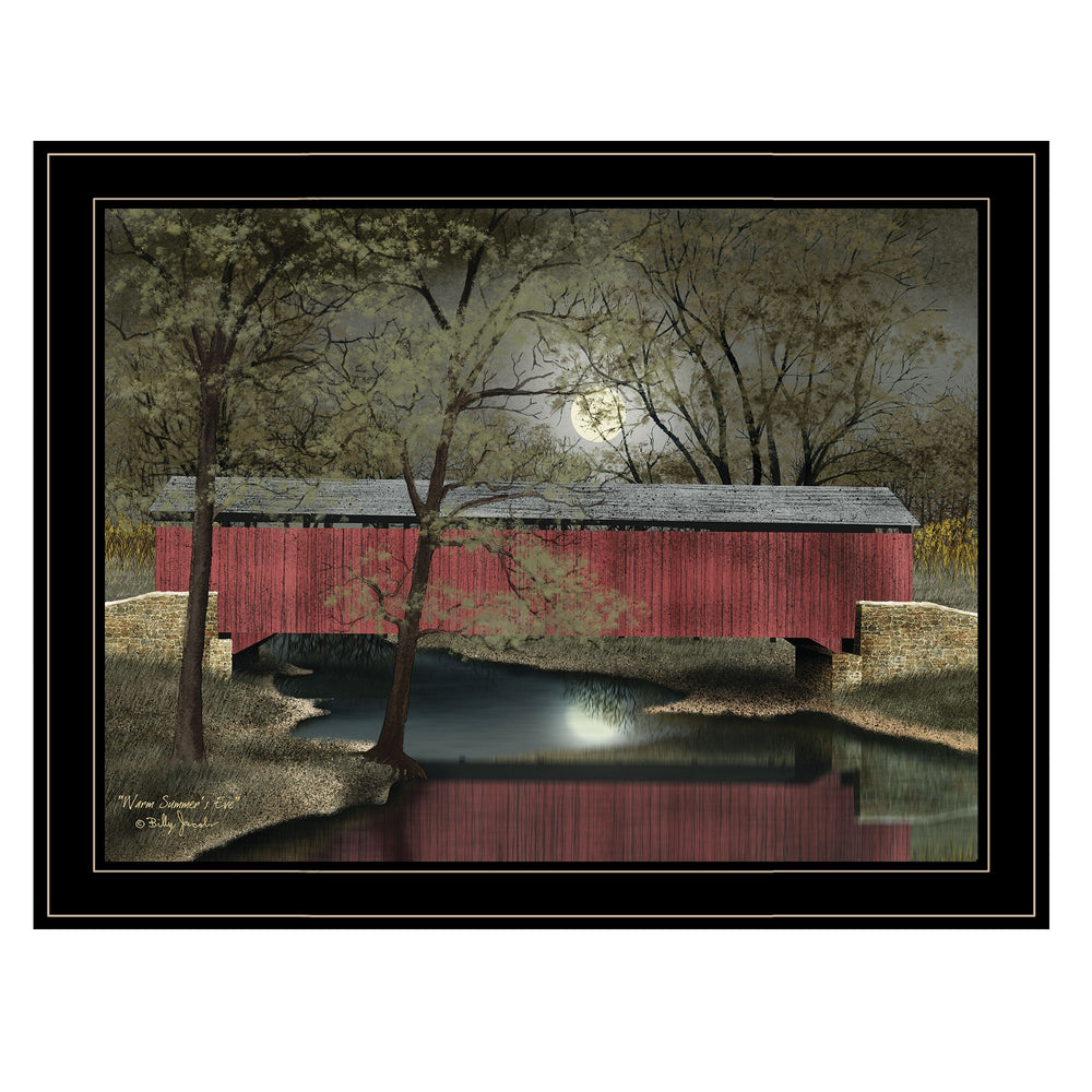 Homeroots Warm Summers Eve 6 Black Framed Print Wall Art  Wood Paper 404457