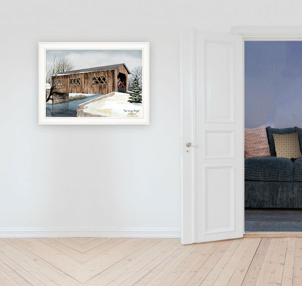 Homeroots The Kissing Bridge 3 White Framed Print Wall Art  Wood Paper 404466