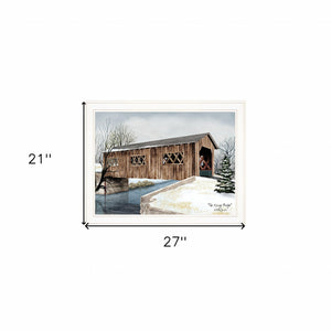 Homeroots The Kissing Bridge 3 White Framed Print Wall Art  Wood Paper 404466