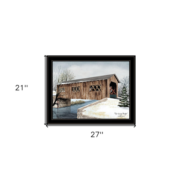 Homeroots The Kissing Bridge 4 Black Framed Print Wall Art  Wood Paper 404467