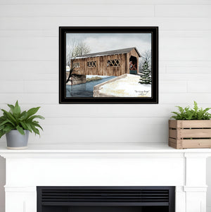 Homeroots The Kissing Bridge 4 Black Framed Print Wall Art  Wood Paper 404467