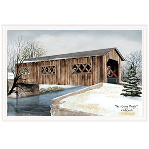Homeroots The Kissing Bridge 5 White Framed Print Wall Art  Wood Paper 404468
