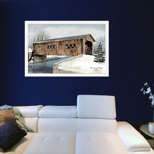 Homeroots The Kissing Bridge 5 White Framed Print Wall Art  Wood Paper 404468