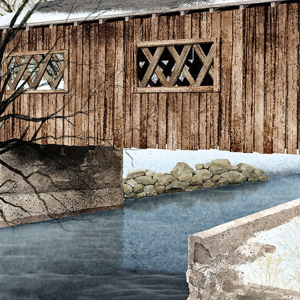 Homeroots The Kissing Bridge 5 White Framed Print Wall Art  Wood Paper 404468