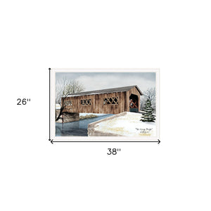 Homeroots The Kissing Bridge 5 White Framed Print Wall Art  Wood Paper 404468