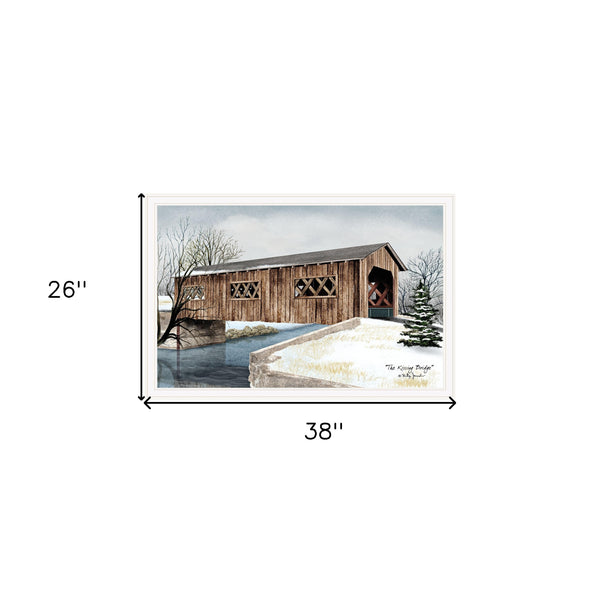 Homeroots The Kissing Bridge 5 White Framed Print Wall Art  Wood Paper 404468