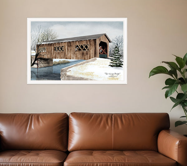 Homeroots The Kissing Bridge 5 White Framed Print Wall Art  Wood Paper 404468