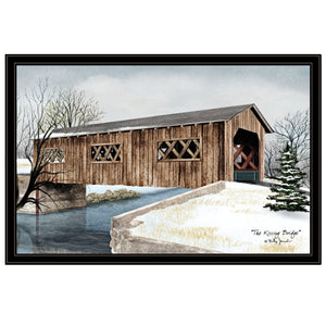 Homeroots The Kissing Bridge 6 Black Framed Print Wall Art  Wood Paper 404469