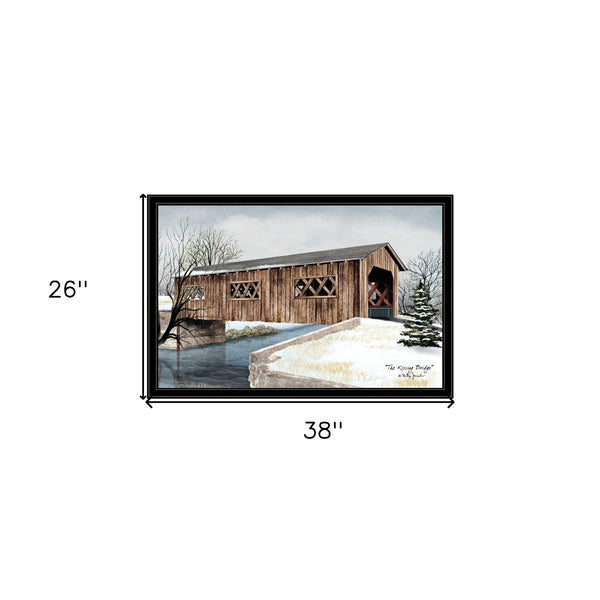 Homeroots The Kissing Bridge 6 Black Framed Print Wall Art  Wood Paper 404469