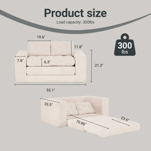 English Elm Loveseat Sofa Bed With Memory Foam & Durable Steel Frame - Stylish 2-In-1 Design For Small Spaces W2959P379141