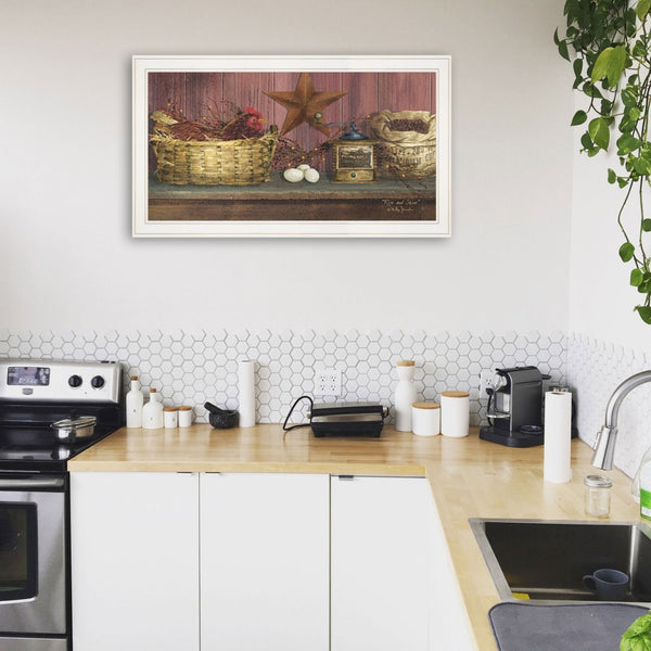 HomeRoots Rise and Shine Framed Wall Art Print - Modern 19x33 Poster for Living Room, Bedroom, Office Decor 404474