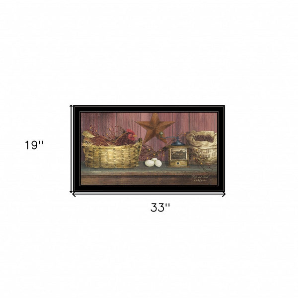 HomeRoots Rise and Shine Framed Print Wall Art – Modern Design to Brighten Any Room with Effortless Style Black and Gold 404475