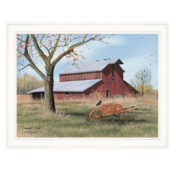 Homeroots Summers End 3 White Framed Print Wall Art  Wood Paper 404486