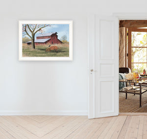 Homeroots Summers End 3 White Framed Print Wall Art  Wood Paper 404486