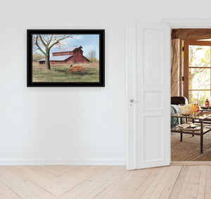 Homeroots Summers End 4 Black Framed Print Wall Art  Wood Paper 404487