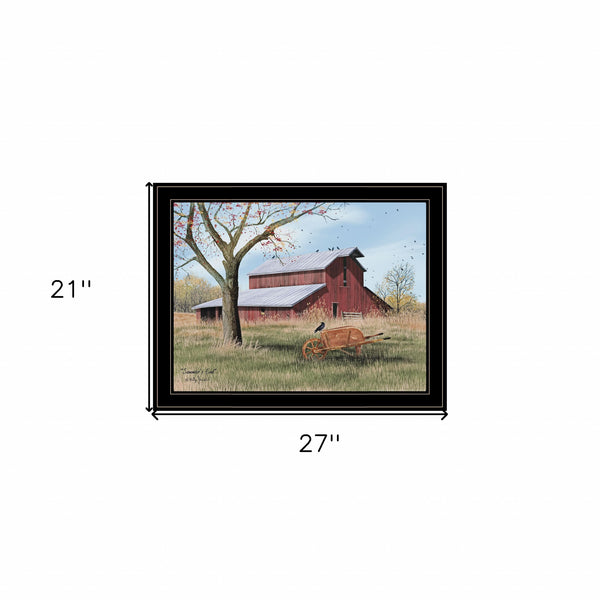 Homeroots Summers End 4 Black Framed Print Wall Art  Wood Paper 404487