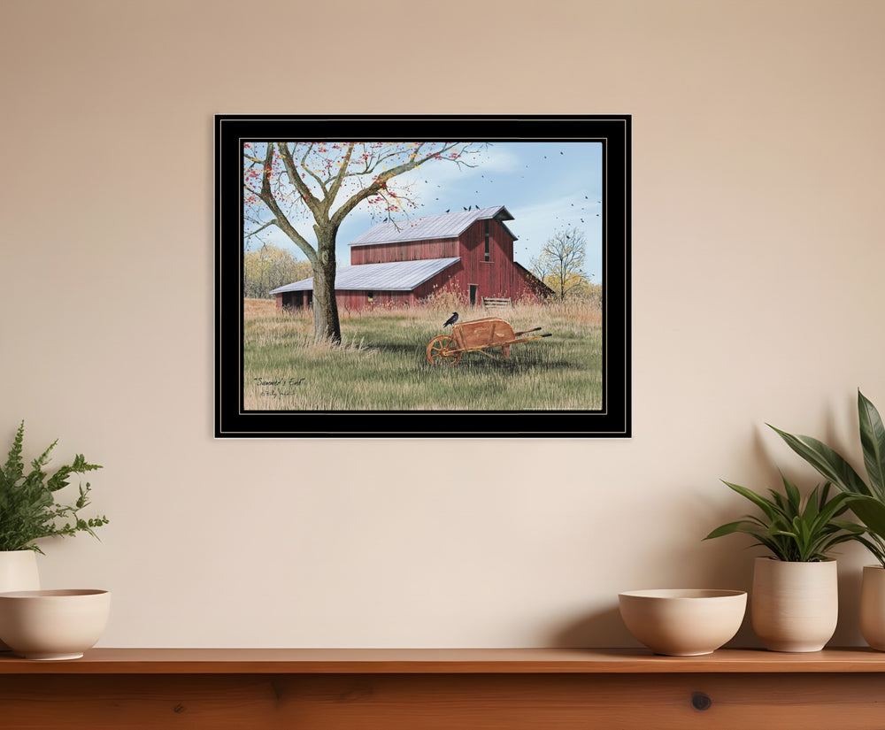 Homeroots Summers End 4 Black Framed Print Wall Art  Wood Paper 404487