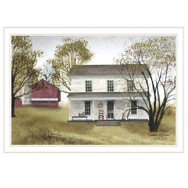 Homeroots Summer Afternoon 3 White Framed Print Wall Art White Wood Paper 404489