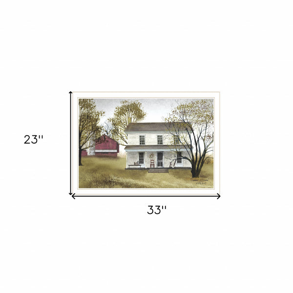 Homeroots Summer Afternoon 3 White Framed Print Wall Art White Wood Paper 404489