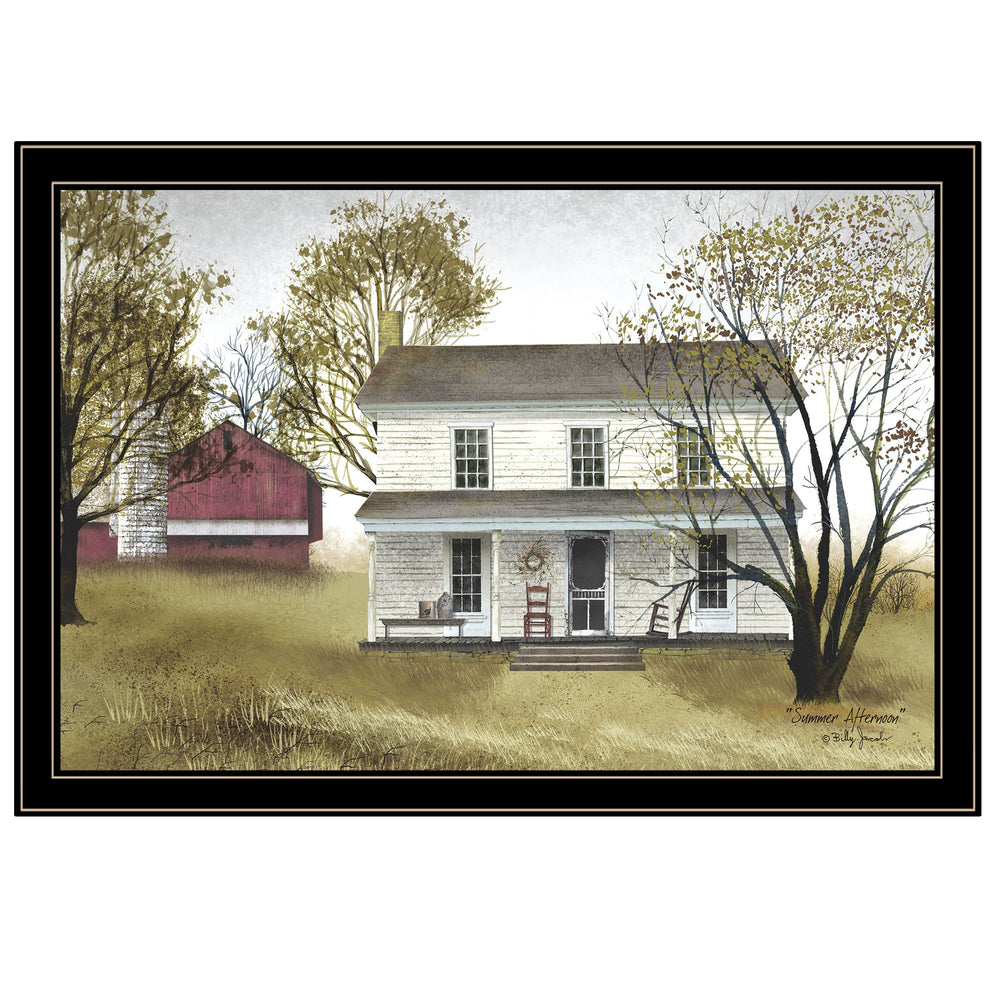 Homeroots Summer Afternoon 4 Black Framed Print Wall Art  Wood Paper 404490
