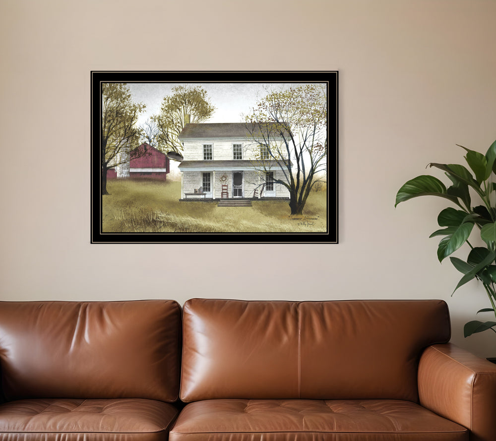 Homeroots Summer Afternoon 4 Black Framed Print Wall Art  Wood Paper 404490