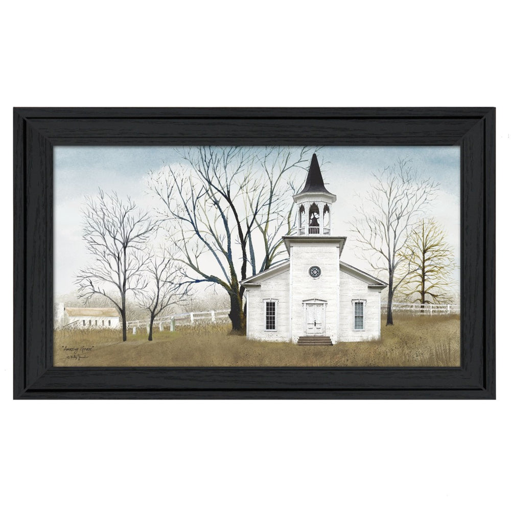 HomeRoots Amazing Grace Framed Print Wall Art - Elegant 19x33 Inch Design for Modern & Classic Decor Styles 404495