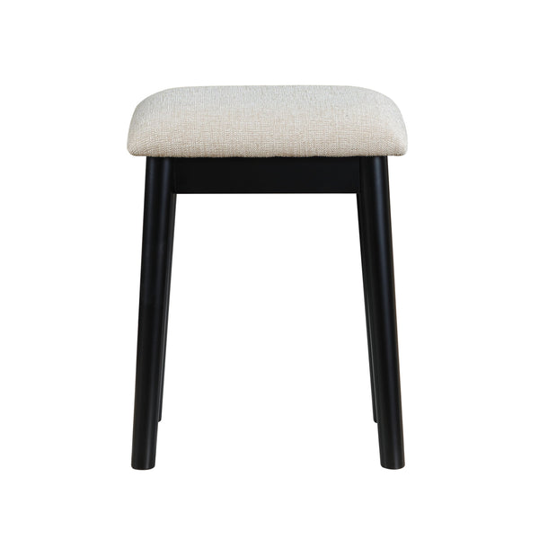 English Elm Beautiful LED Vanity Dresser with Touch Mirror and Padded Stool, Luxe Wood Finish, Brass Pulls, Storage Black 33.75 L x 21.75 W x 13.25 H B011P347325