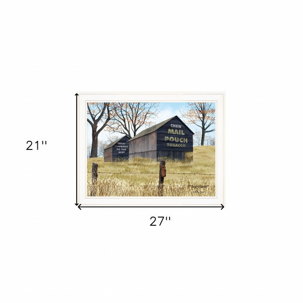 Homeroots Treat Yourself Mail Pouch Barn 3 White Framed Print Wall Art  Wood Paper 404502