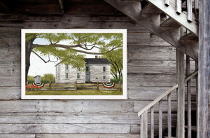 Homeroots Sweet Summertime House 5 White Framed Print Wall Art  Wood Paper 404514