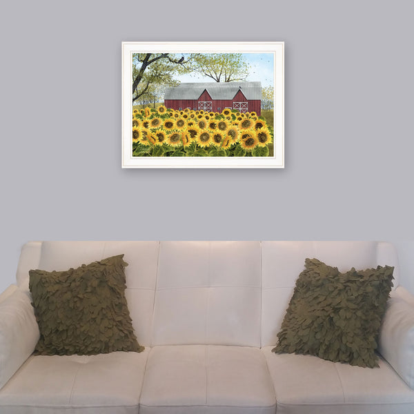 Homeroots Sunshine 4 White Framed Print Wall Art  Wood Paper 404531