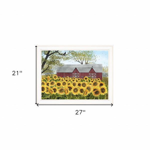 Homeroots Sunshine 4 White Framed Print Wall Art  Wood Paper 404531