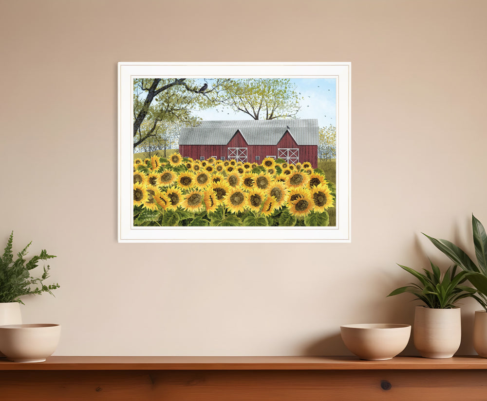Homeroots Sunshine 4 White Framed Print Wall Art  Wood Paper 404531