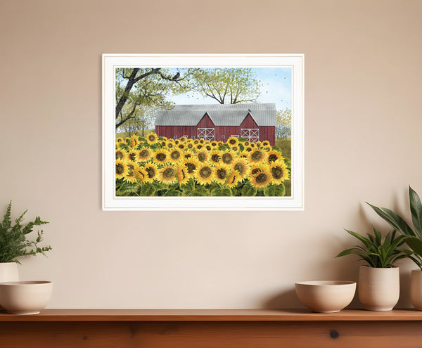 Homeroots Sunshine 4 White Framed Print Wall Art  Wood Paper 404531