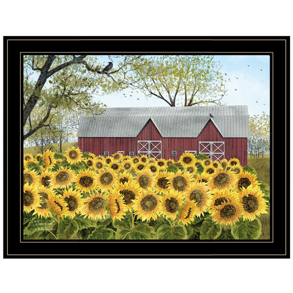 Homeroots Sunshine 5 Black Framed Print Wall Art  Wood Paper 404532