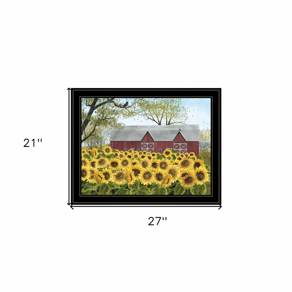 Homeroots Sunshine 5 Black Framed Print Wall Art  Wood Paper 404532