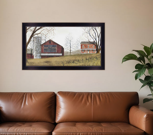 HomeRoots Mail Pouch Barn Framed Print Wall Art - Rustic Charm for Modern or Farmhouse Decor, 16x30 Inches 404559