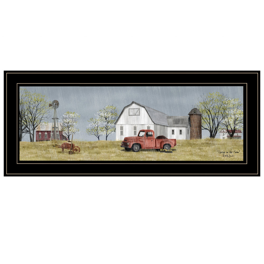 Homeroots Spring On The Farm 4 Black Framed Print Wall Art  Wood Paper 404576