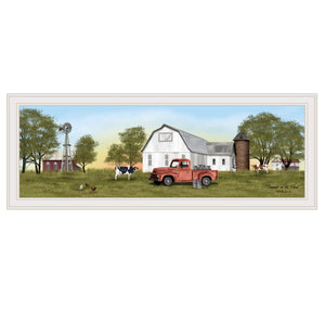 Homeroots Summer On The Farm 3 White Framed Print Wall Art  Wood Paper 404579