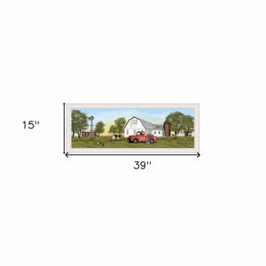 Homeroots Summer On The Farm 3 White Framed Print Wall Art  Wood Paper 404579